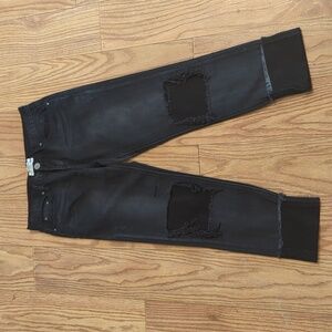 One Teaspoon Awesome Baggies black jeans relaxed tapered cuffed women's size 26"